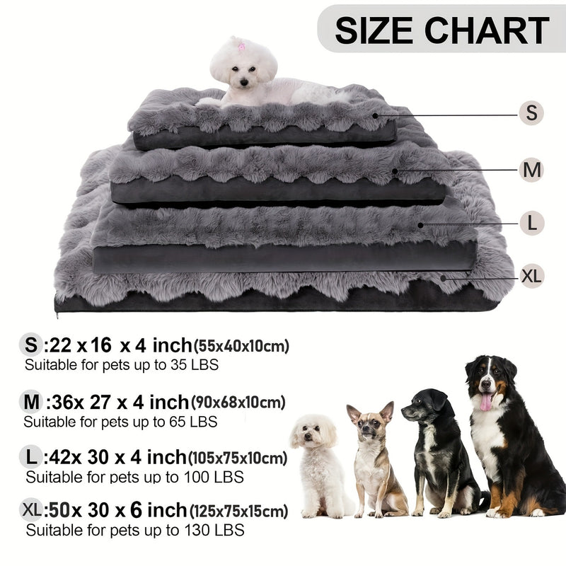 Orthopedic Dog Bed — Faux-Fur Plush Top, Memory Foam Support, Small & Medium
