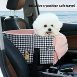 Pet Car Seat Carrier — Plush Bow Design, Dog & Cat, Multiple Colours view 2