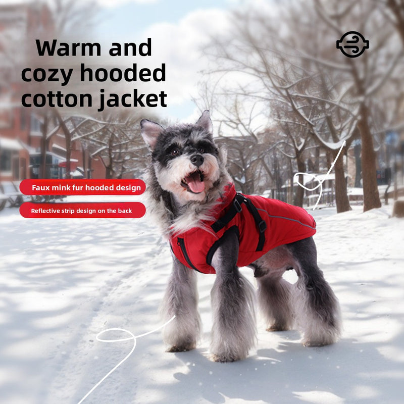 Pet Cotton Coat for Small Dogs & Cats — Windproof Jacket, S–L, 3 Colours