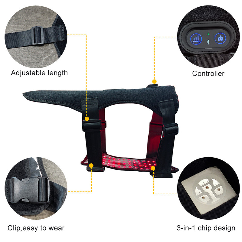 Pet Red Light Therapy Belt — 168 LEDs for Joint, Back & Tissue Repair (Dogs & Cats)