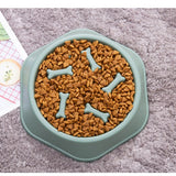 Slow Feeder Dog & Cat Bowl — Anti-Bloat Non-Slip, Navy / Green / Yellow view 6