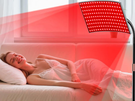 Floor-Standing Red Light Therapy Lamp — 162 LEDs, Rotatable & Tilting for Full-Body Sessions