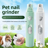 Electric Pet Nail Grinder — Quiet USB Rechargeable Trimmer, Green & White view 2