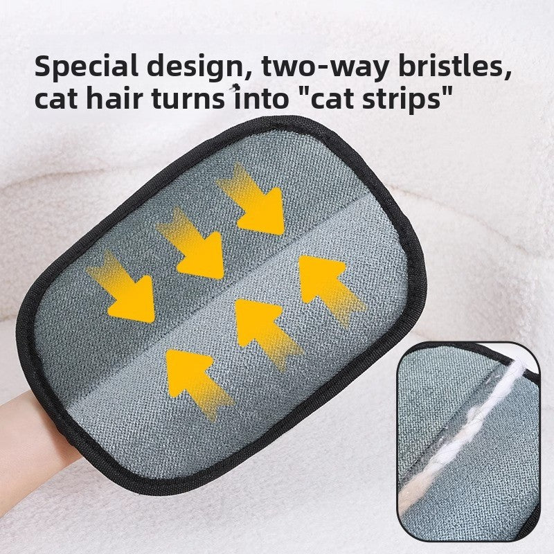 Pet Hair Removal Grooming Glove — Silicone Massage Bristles, Small & Large