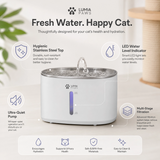 Cat Water Fountain Dispenser — 3.2L Filtered Flowing Water, USB / EU / US Plug view 3