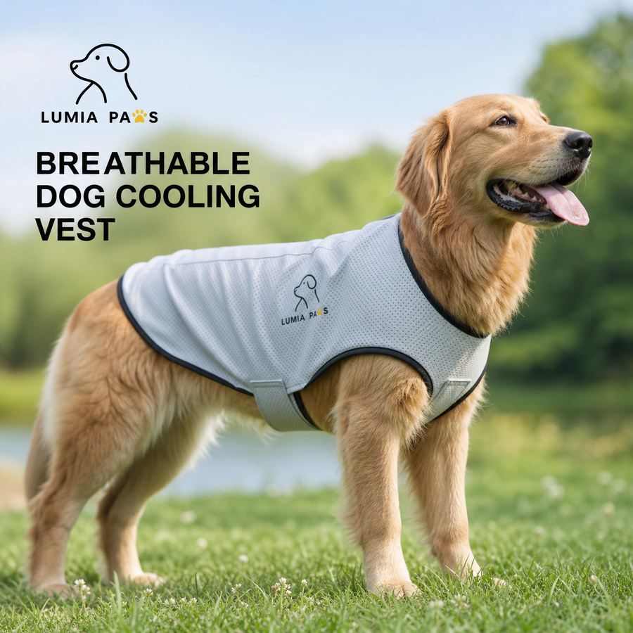 Dog Cooling Vest — Breathable Evaporative Cooling, S–L, Pink & Blue