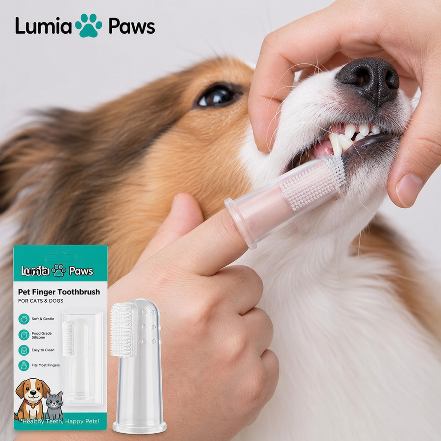 Silicone Finger Toothbrush for Dogs & Cats — Soft Bristle Dental Care, 5 Colours