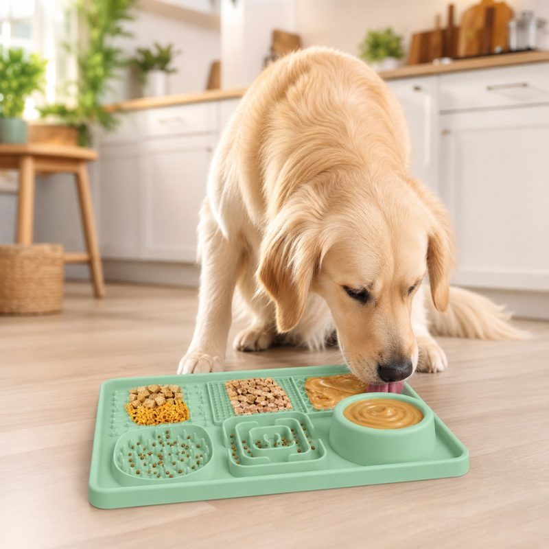 Silicone Lick Mat Slow Feeder for Dogs & Cats — 5 Shapes, 5 Colours