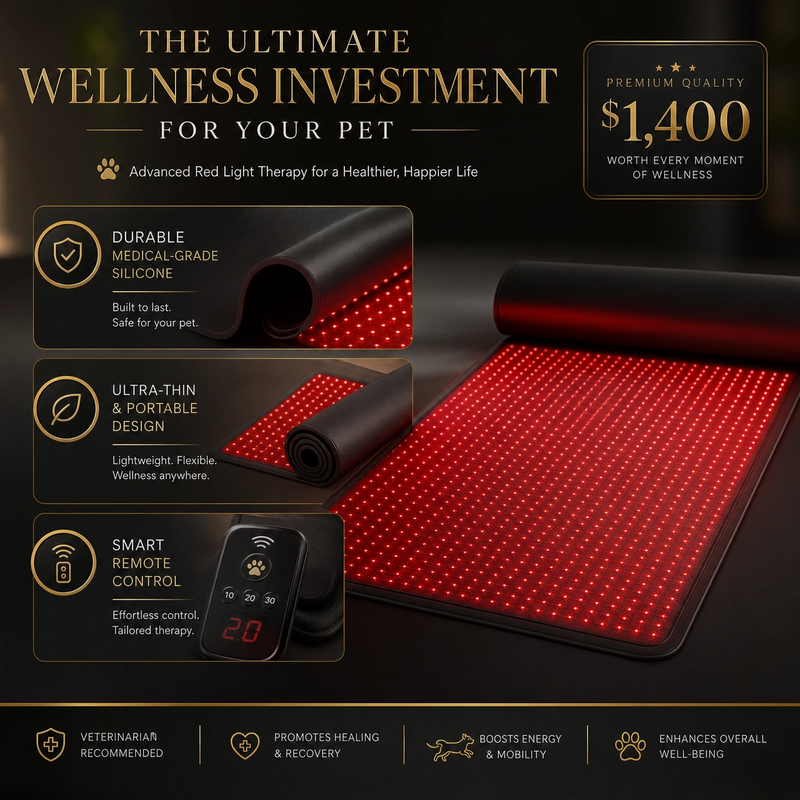 Red Light Therapy Mat — 5 Levels, 9 Timers & Heat for Full-Body Pain Relief