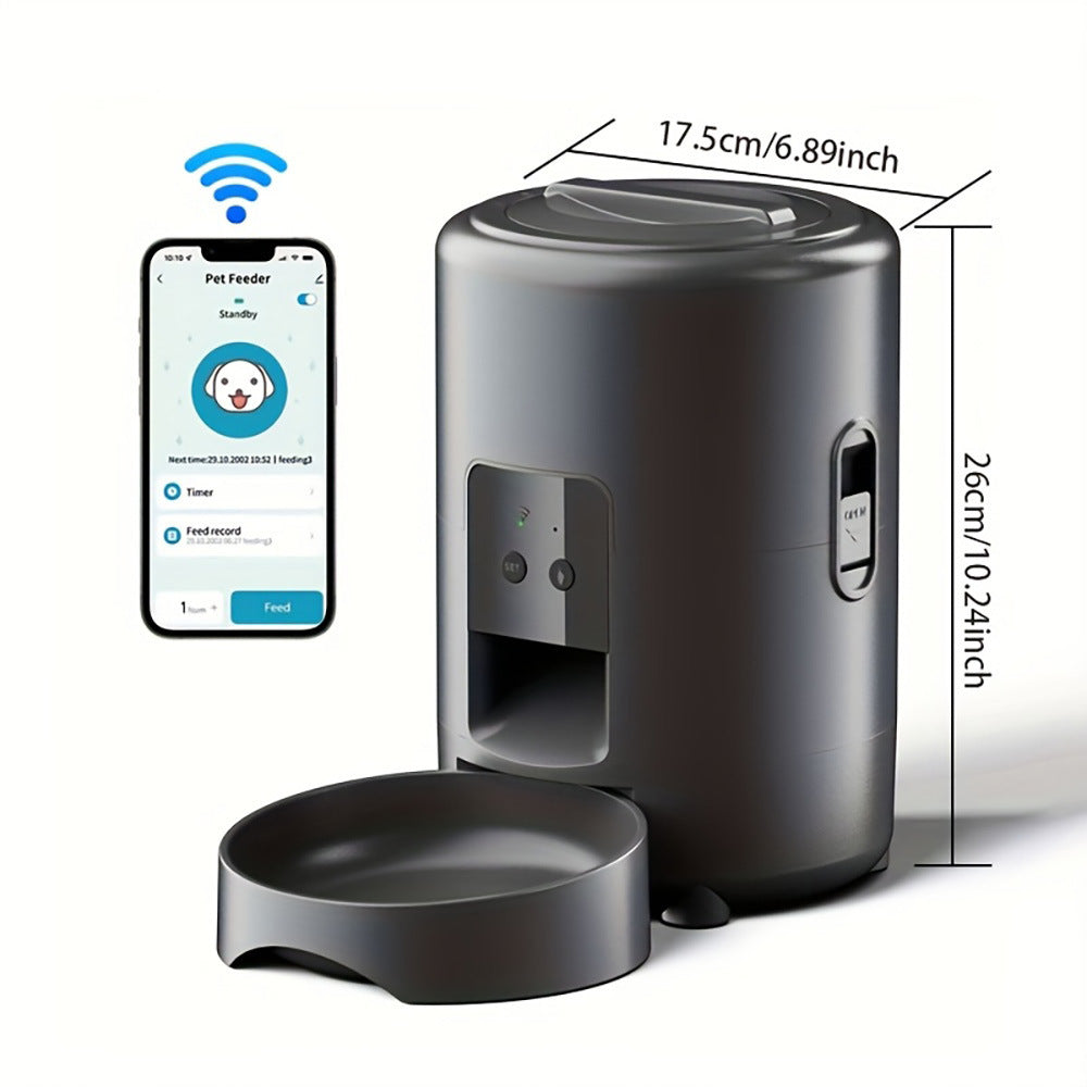 smart automatic pet feeder with camera - close-up product detail