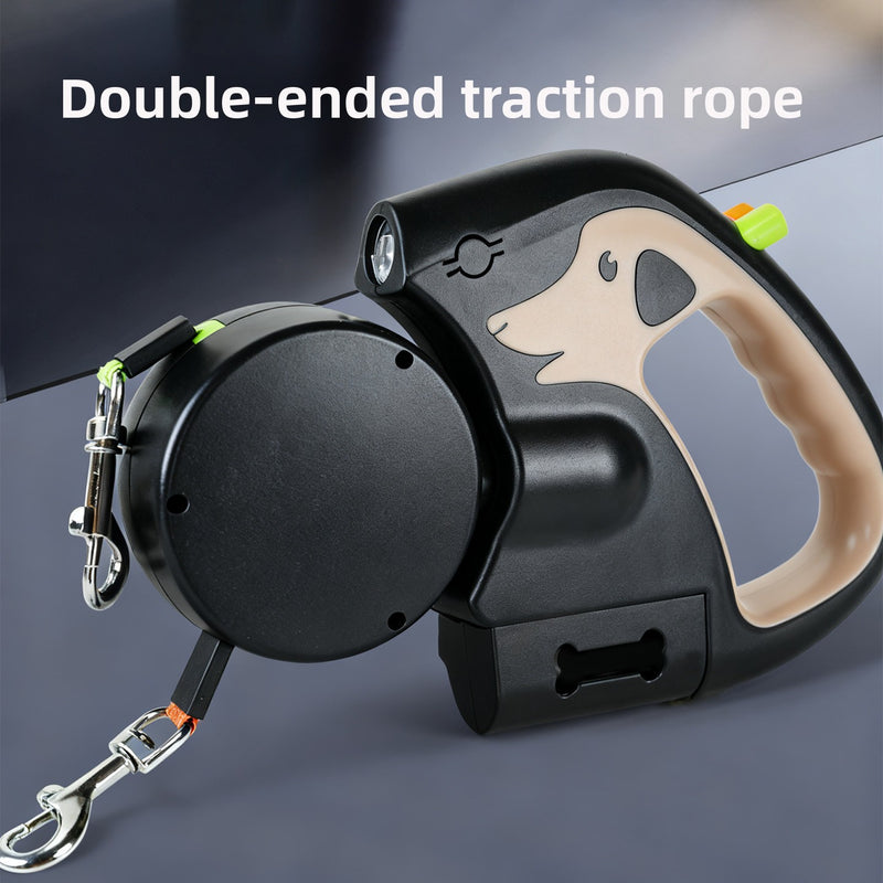Retractable Dog Leash — Tangle-Free, Khaki / Red / Light Blue
