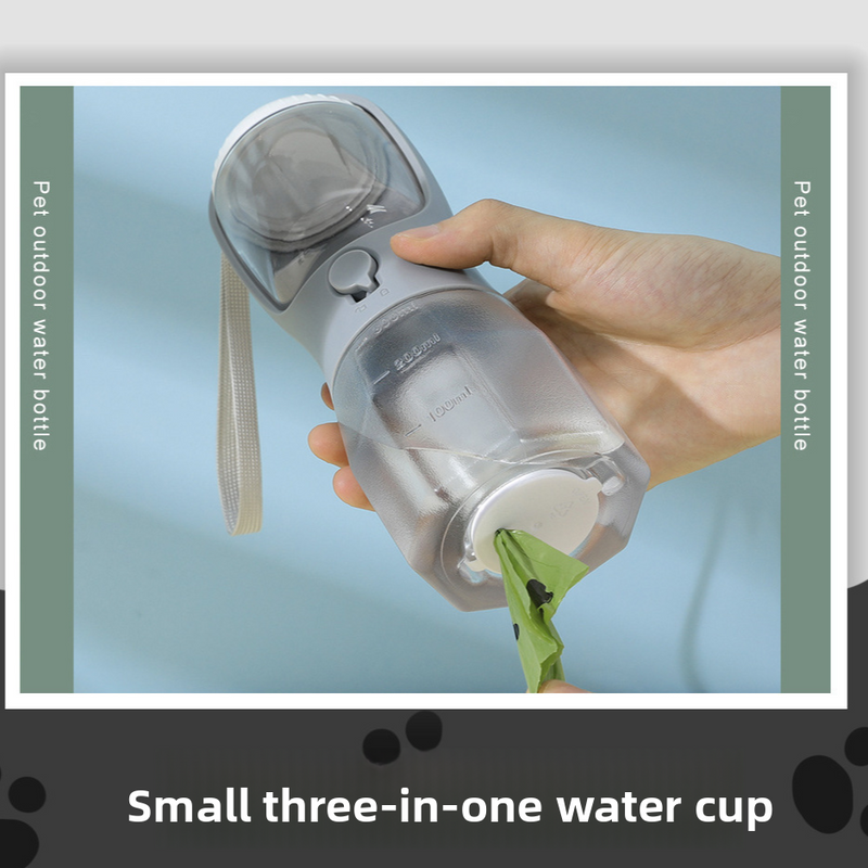 Portable Pet Water & Food Travel Bottle — 300ml Heat-Resistant, 3 Colours