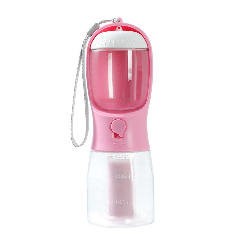 Portable Pet Water & Food Travel Bottle — 300ml Heat-Resistant, 3 Colours