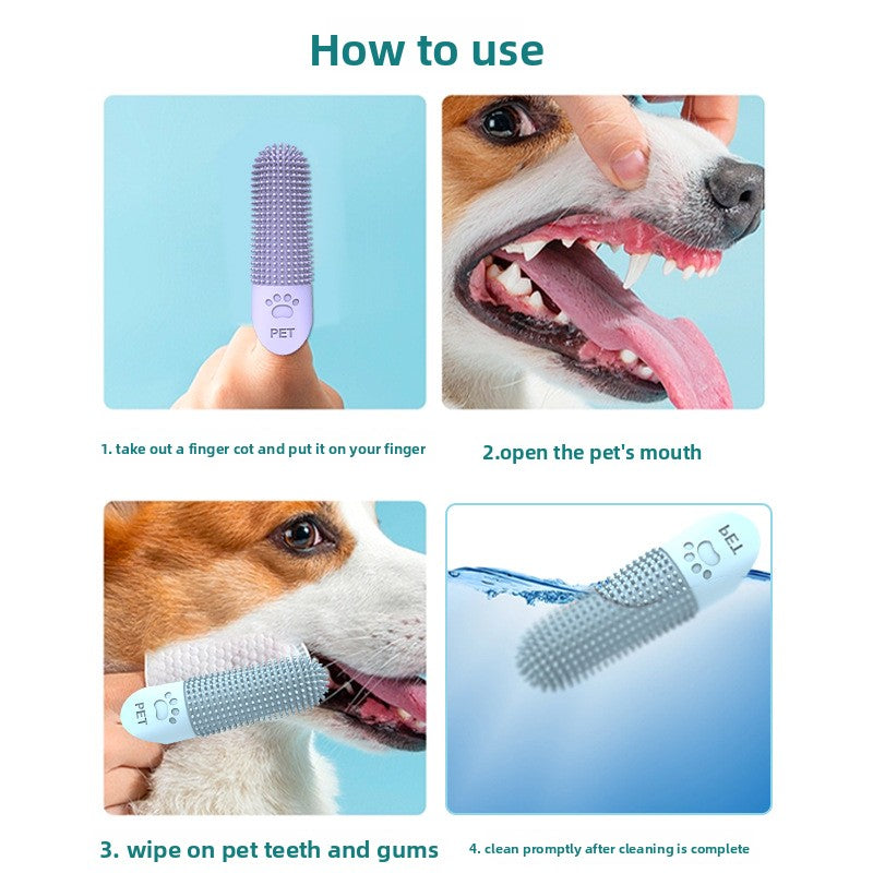 pet finger toothbrush for cats and dogs - close-up product detail