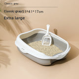 Semi-Enclosed Cat Litter Box with Scoop — 42x29cm & 50x40cm, 3 Colour Options view 2