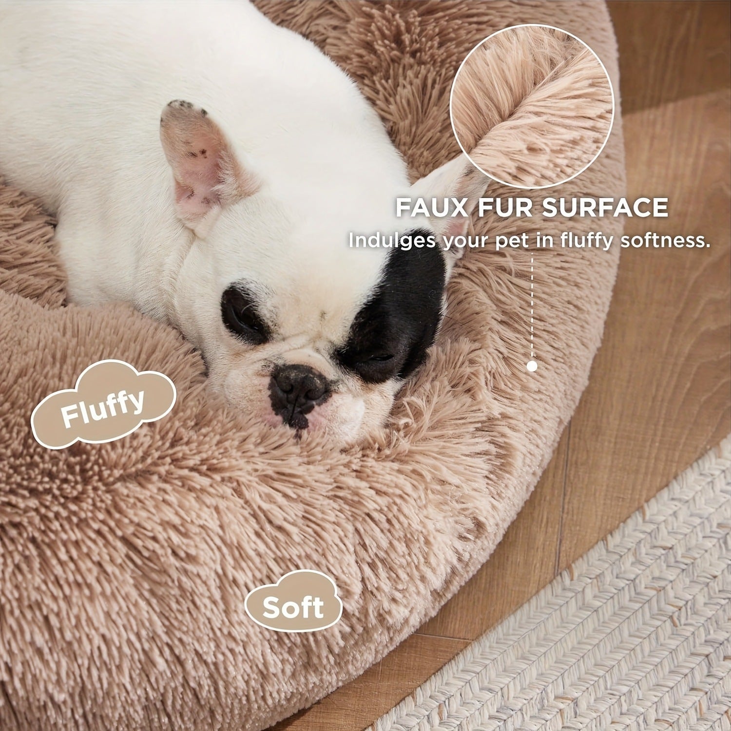 calming dog bed - size and variant options shown