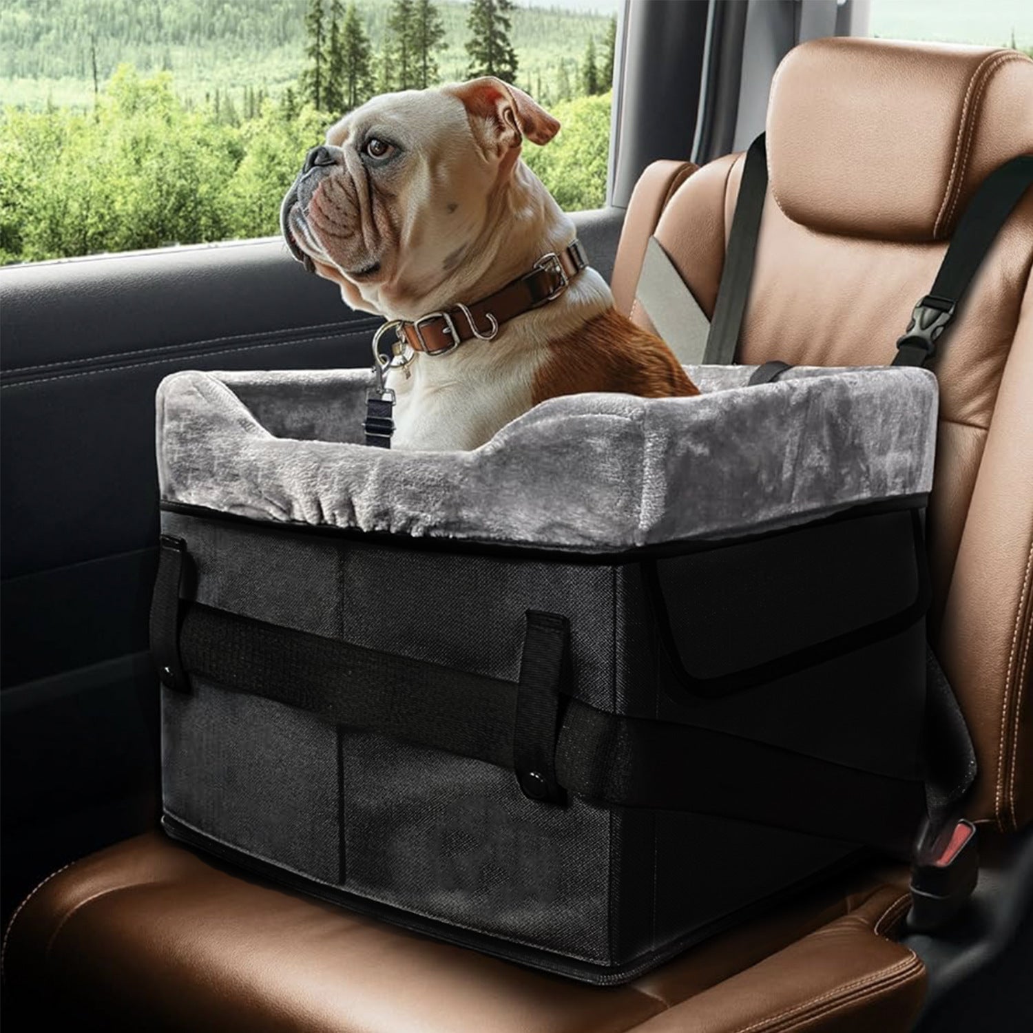 portable dog car seat pad with kennel - alternate product angle