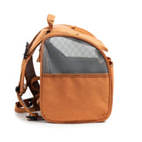 Expandable Cat Carrier Backpack — Mesh Side Window, Foldable, Brown & Gray view 3