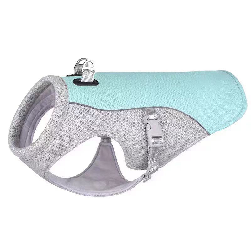Dog Cooling Vest — Breathable Evaporative Cooling, S–L, Pink & Blue