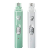 Electric Pet Nail Grinder — Quiet USB Rechargeable Trimmer, Green & White view 3
