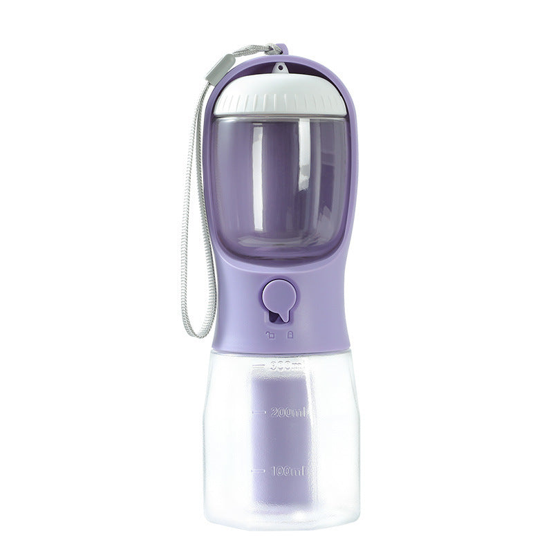 Portable Pet Water & Food Travel Bottle — 300ml Heat-Resistant, 3 Colours
