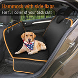 Hammock Car Seat Cover for Dogs & Cats — Waterproof, 137x147cm, Black & Orange view 3