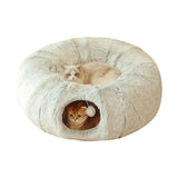 Foldable Cat Tunnel Bed — Plush Collapsible Play Tunnel, Grey & Colour Options view 5