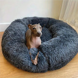 Calming Anti-Anxiety Dog Bed — Round Plush Donut, 70cm & 100cm, 2 Colours view 4