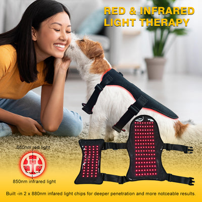 Pet Red Light Therapy Belt — 168 LEDs for Joint, Back & Tissue Repair (Dogs & Cats)