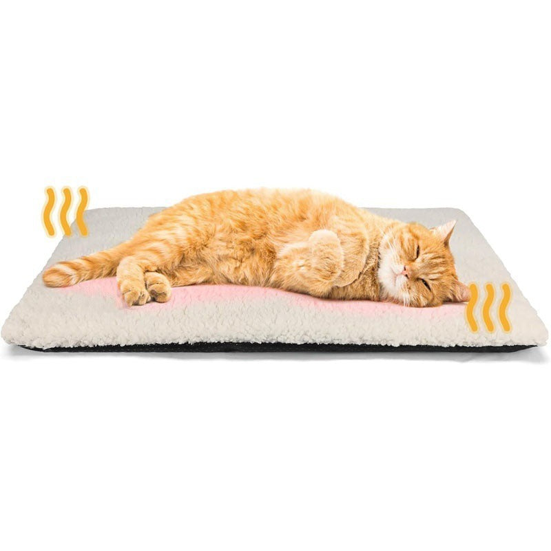 Pet Bed Mat — Anti-Slip Waterproof Base, Warm Plush Top, S–L, Light Gray