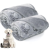 Plush Pet Blanket — Anti-Slip Machine-Washable, XS–M, Paw Print Design view 1