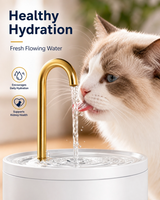 Ceramic Pet Water Fountain Dispenser — Auto-Circulating Filter, White & Black view 3