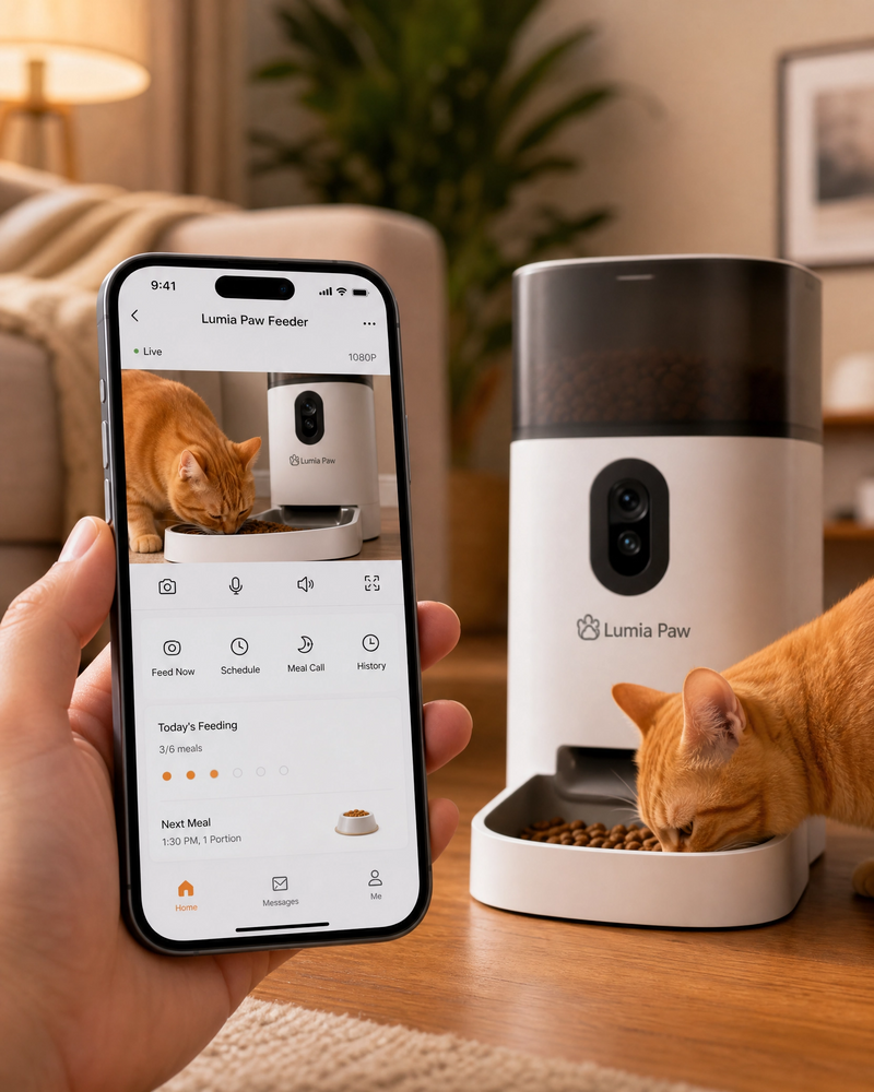 Smart Automatic Pet Feeder with Camera — WiFi App Control, USB & Plug Versions