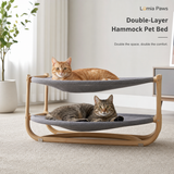 Double-Layer Cat Hammock Bed — 2-Tier Metal Frame, L1 & L2 Sizes, 3 Colours view 1