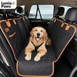 Hammock Car Seat Cover for Dogs & Cats — Waterproof, 137x147cm, Black & Orange view 1
