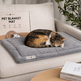 Pet Bed Mat — Anti-Slip Waterproof Base, Warm Plush Top, S–L, Light Gray view 1