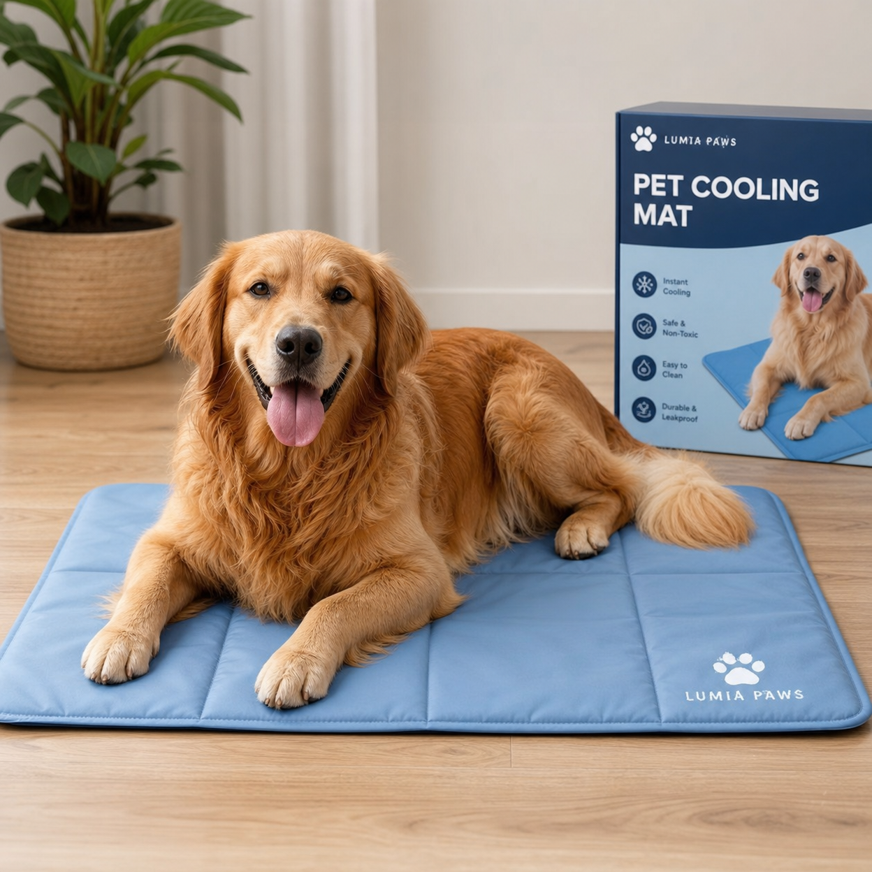 Pet Cooling Mat — Self-Cooling Gel Pad, S–XXL, Dogs & Cats, Multiple Patterns