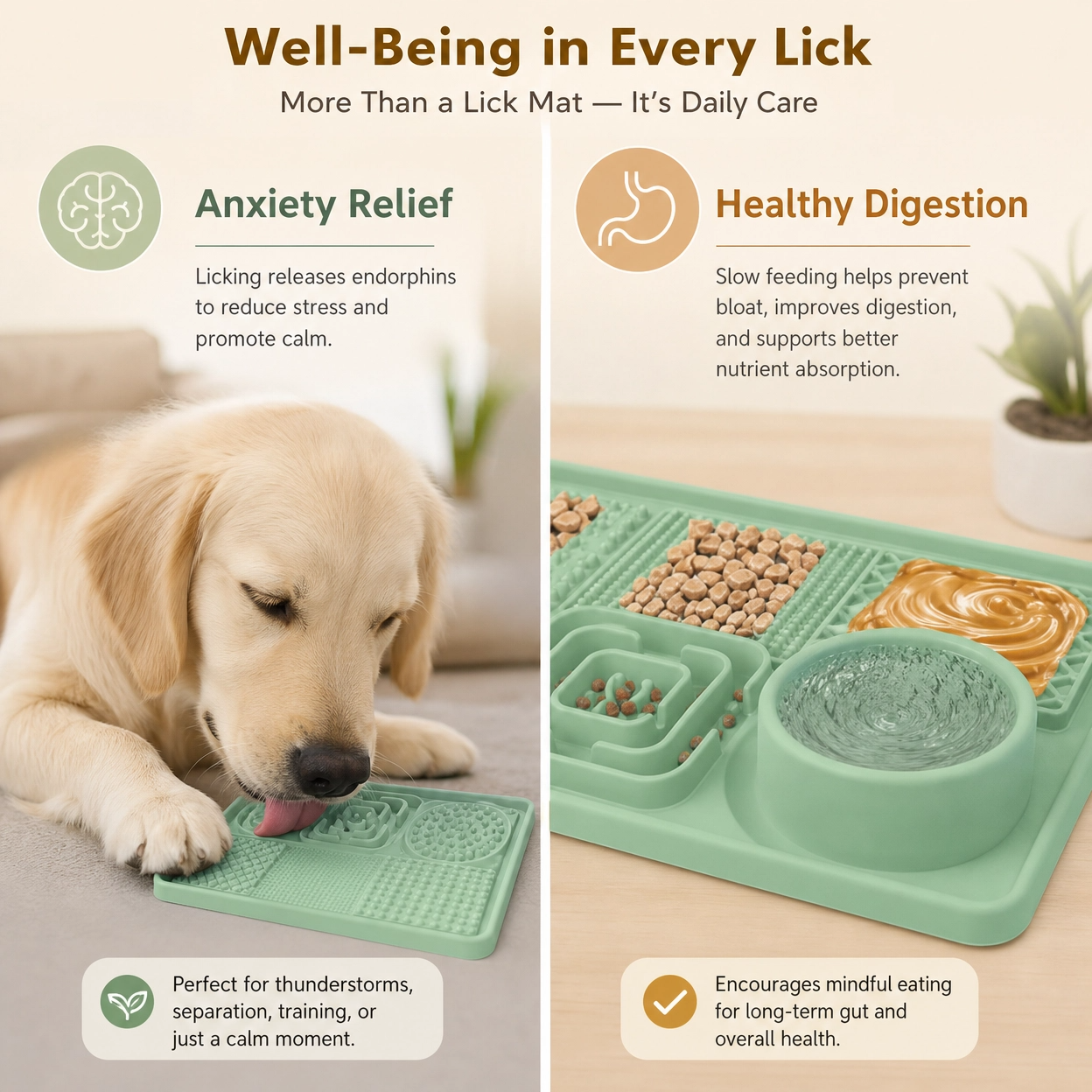 Silicone Lick Mat Slow Feeder for Dogs & Cats — 5 Shapes, 5 Colours
